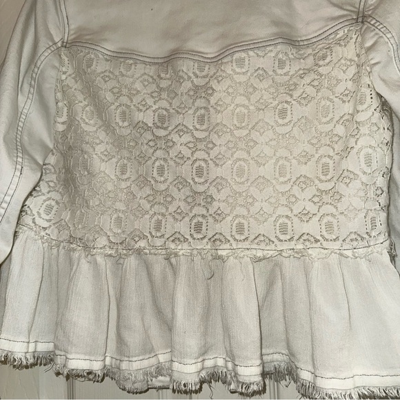 Free People Off-White Lace Jean Jacket - Picture 5 of 7